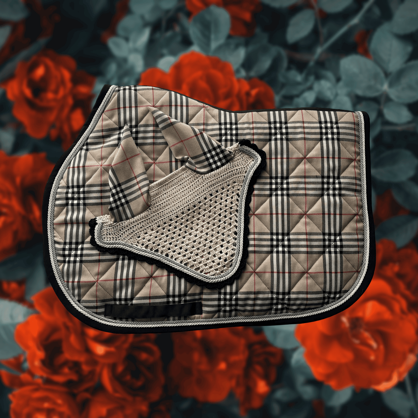 Set Sottosella e Cuffia Tartan